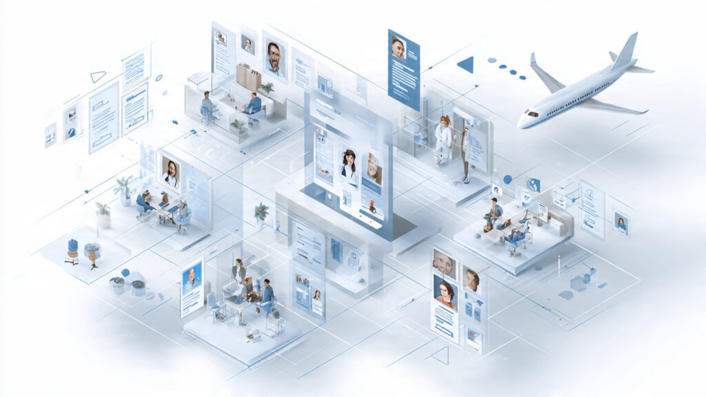 modern professional recruitment workflow illustration diverse