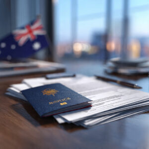 high detail realistic image of australian work visa
