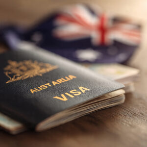 ultra realistic close up of an australian passport placed