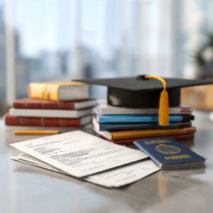 ultra realistic image of australian student visa documents