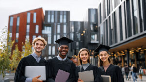 ultra realistic image of international students on an